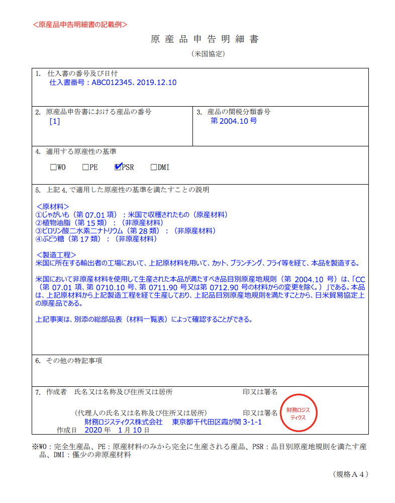 日本での関税削減 日米fta 原産地証明書の書き方 Tariff Labo Fta Epaで関税削減